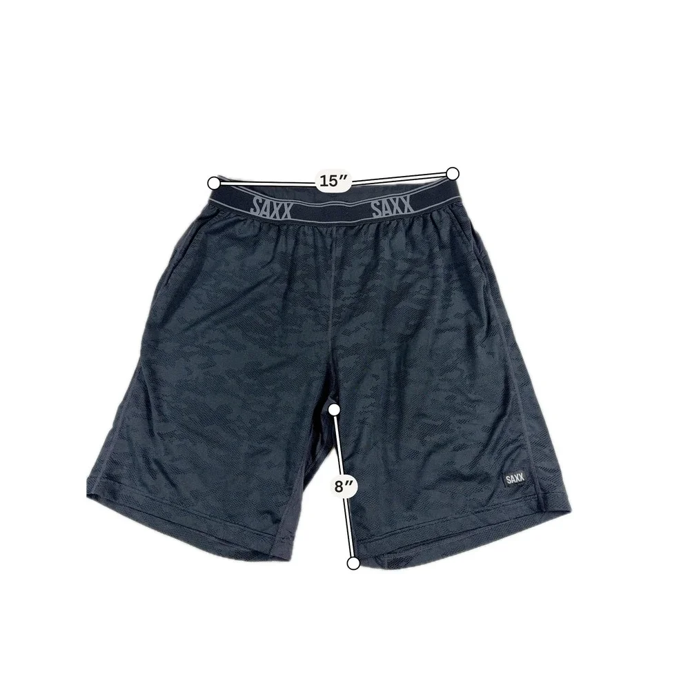 SAXX Kinetic Train Athletic‎ Shorts Camo Mesh Performance Medium Black 8
